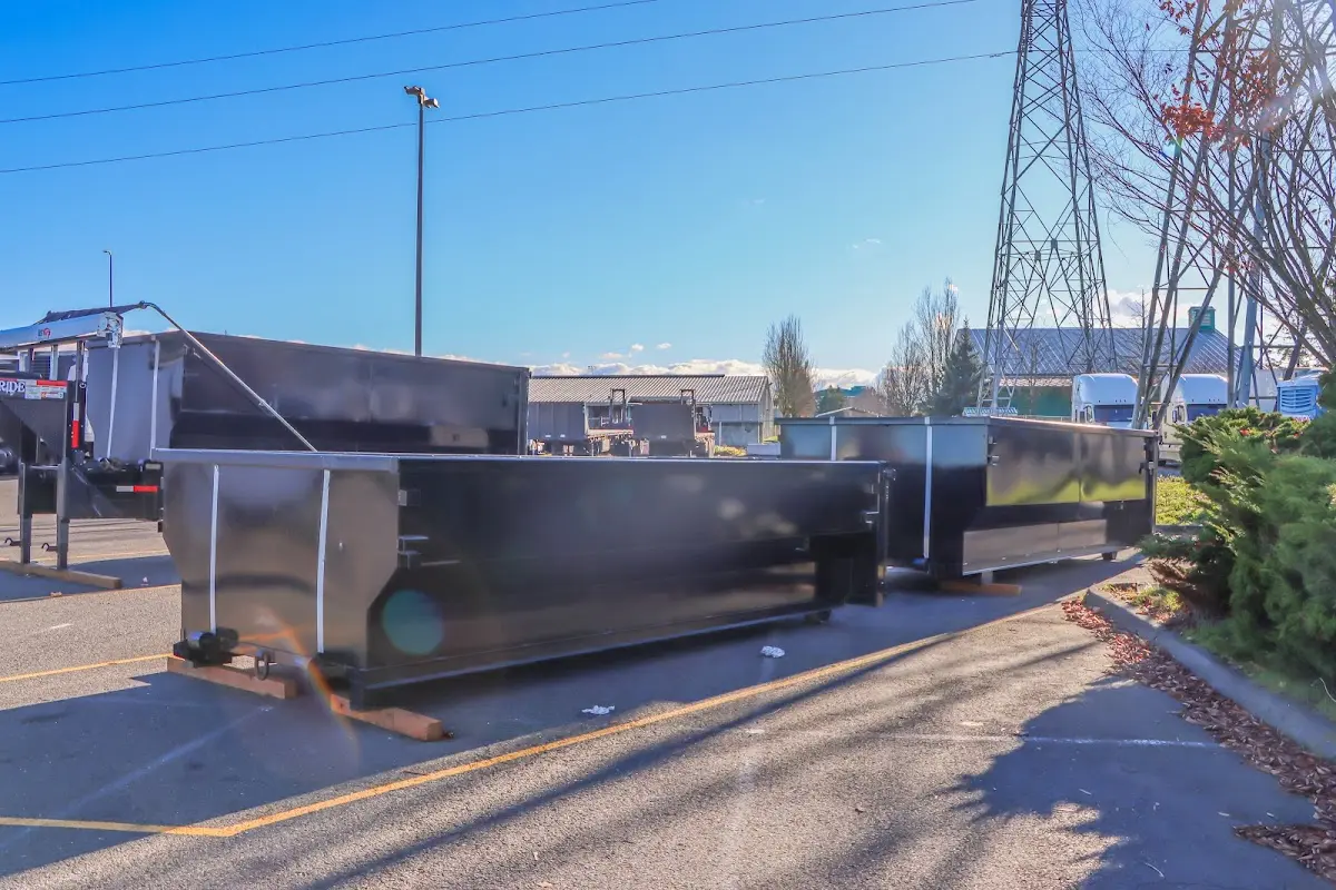 Roll-off dumpster ready for waste disposal at job site for Construction Dumpster Rental in Hurricane